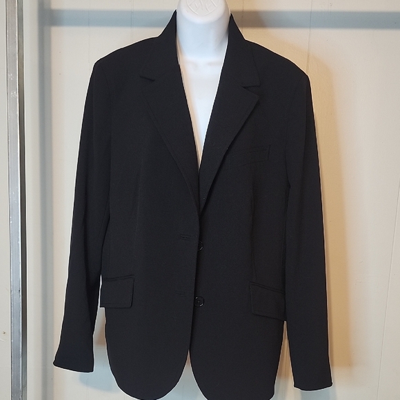Anne Klein Black Sport Coat with Notched Lapels - Picture 1 of 8